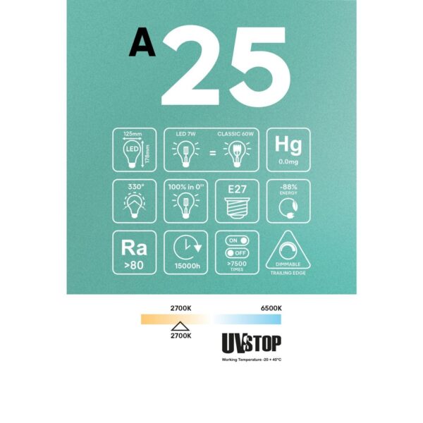 E27 Kobber – Toppforspeilet Globe Lyspære G125, 2700K - Bilde 5