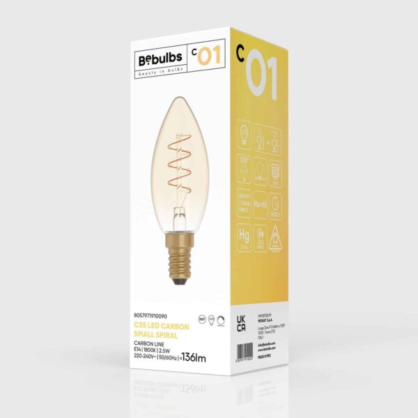 E14 Carbon Candle C35 – 1800K RA>80 - Bilde 4