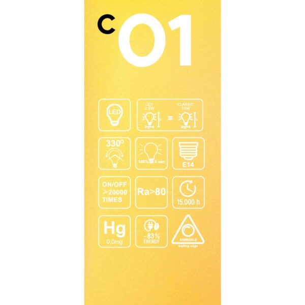 E14 Carbon Candle C35 – 1800K RA>80 - Bilde 5