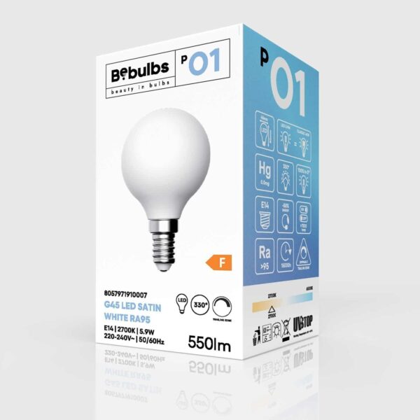 E14 Porselen-effekt Globe CRI 95 | G45 2700K - Bilde 4
