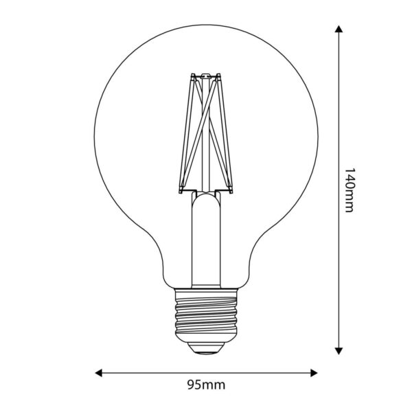 E27 Porselen-effekt Globe 12W CRI 95 | G95 2700K - Bilde 3
