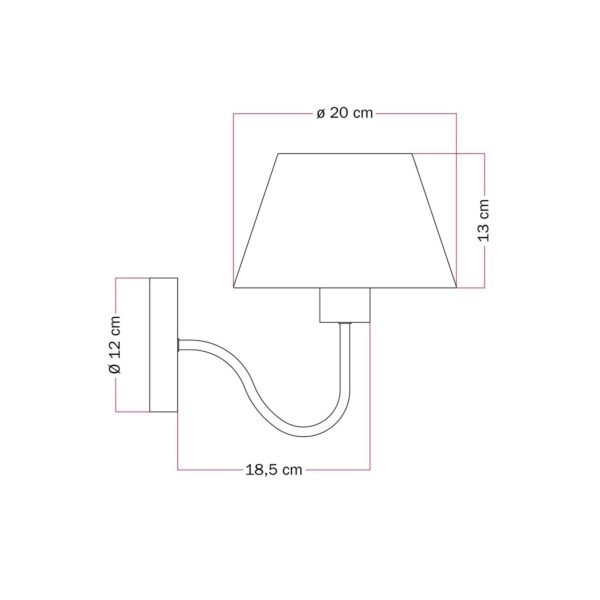 Klassisk Vegglampe | Med tekstilskjerm - Bilde 4