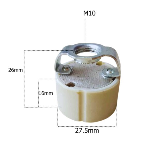 Alternative view of GU10 sokkel med M10 brakett