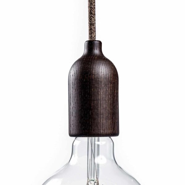 E27 "Wenge" Lampesokkel av tre med skjult kabelklemme