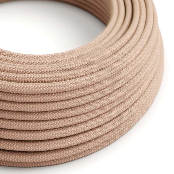 Alternative view of Antikk rosa og sand lampeledning - uten jord