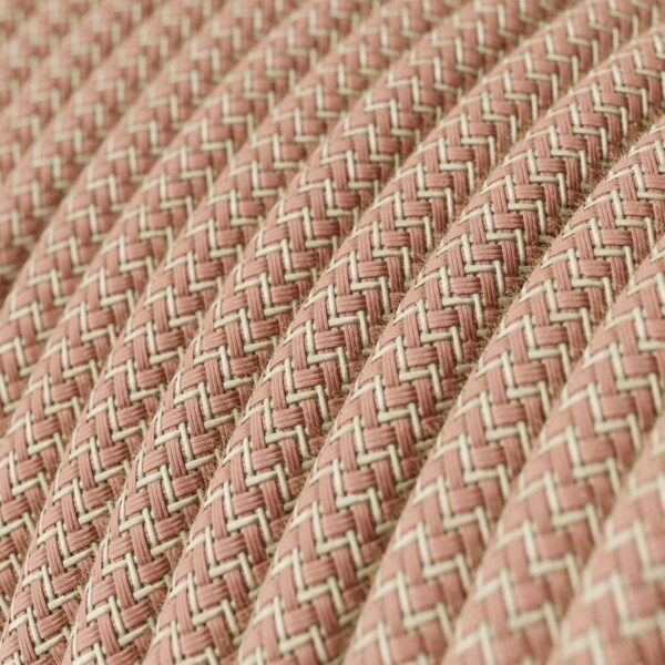 Antikk rosa og sand lampeledning - uten jord