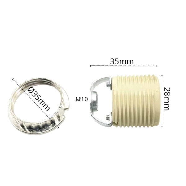 Alternative view of GU10 lampeskjermholder med ring og M10 brakett