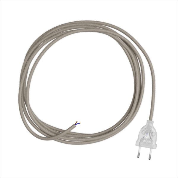 Dove beige Ledning 3m + transparent euro plugg