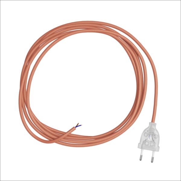 Fersken Ledning 3m + transparent euro plugg