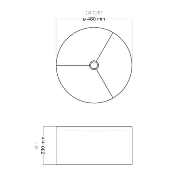 FPN Cilindro XL Ø48/H23 E27 Lampeskjerm - Bilde 3