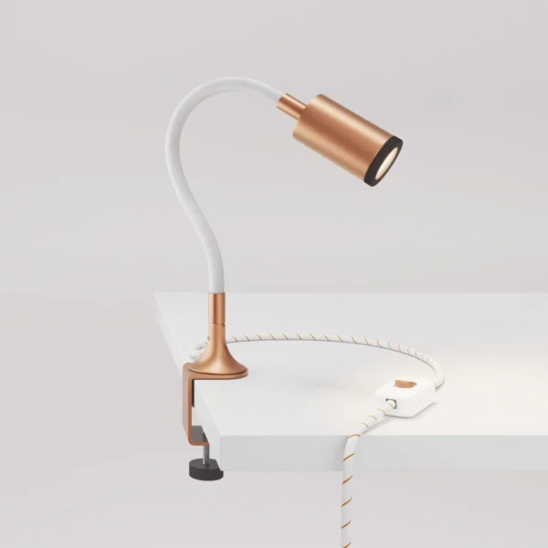 Mag-I Spot bordlampe med bordklemme - Børstet Kobber