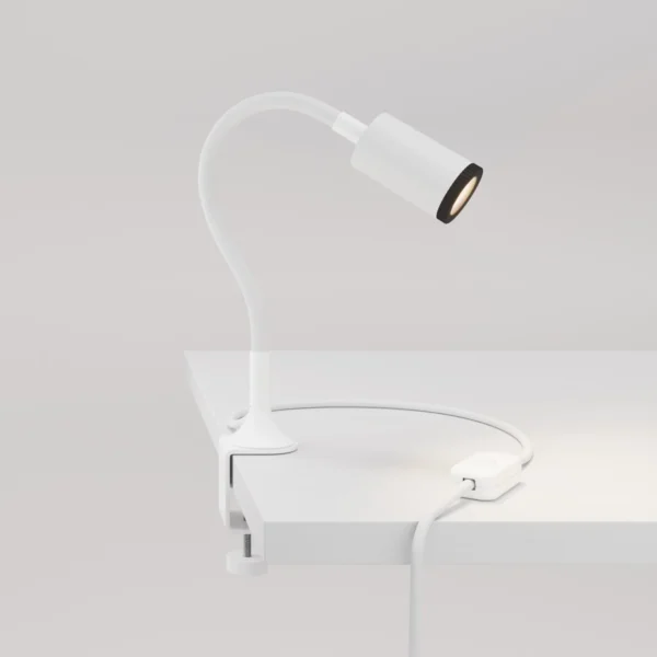 Mag-I Spot bordlampe med bordklemme - Matt hvit