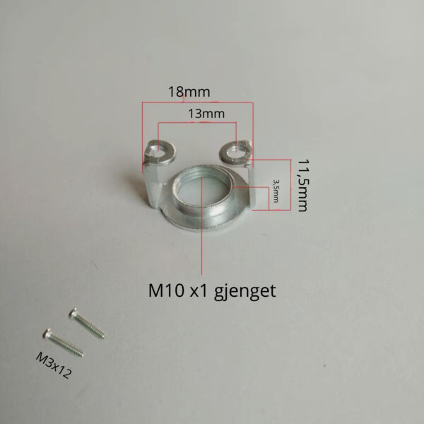 Alternative view of M10 brakett med skruer for G9 sokler