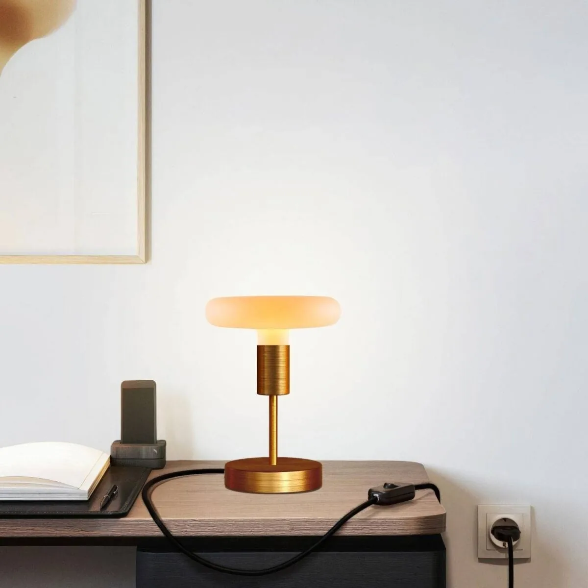 Børstet Kobber – Forlenger rør for lampe av metall. M10. Dobbelgjenget. - Bilde 3