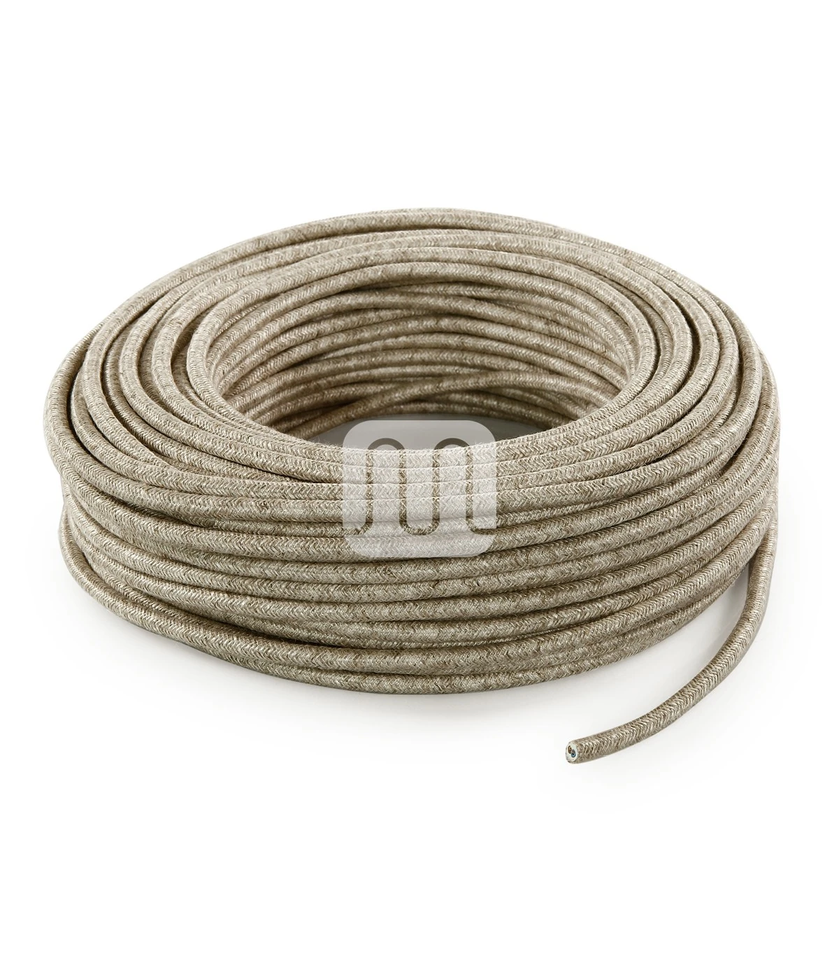 Lin Beige lampeledning – rund stoffledning inkl. jord - Bilde 3