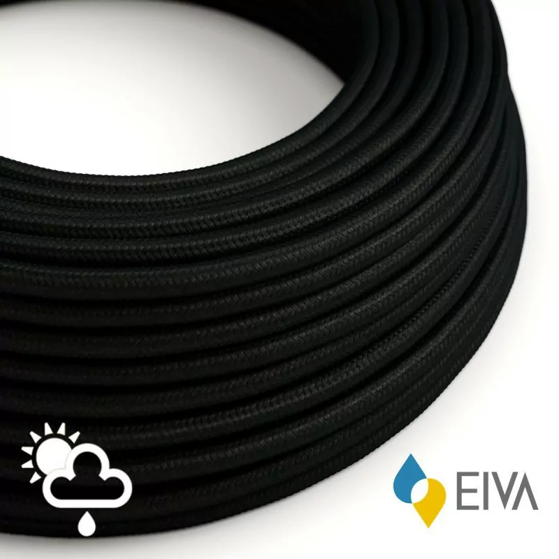 Utendørs IP65 Stoffledning (Svart) 2x1mm2 H05RN-F tekstiltrukket gummiledning