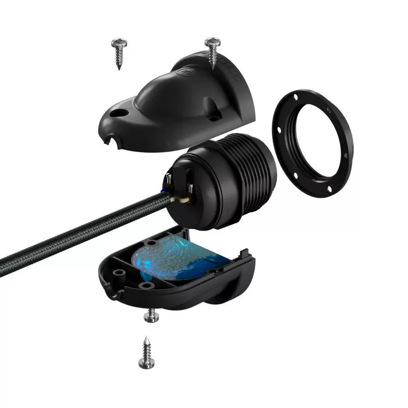 E27 Lampeholder IP65 Utendørs - Hvit - Bilde 3