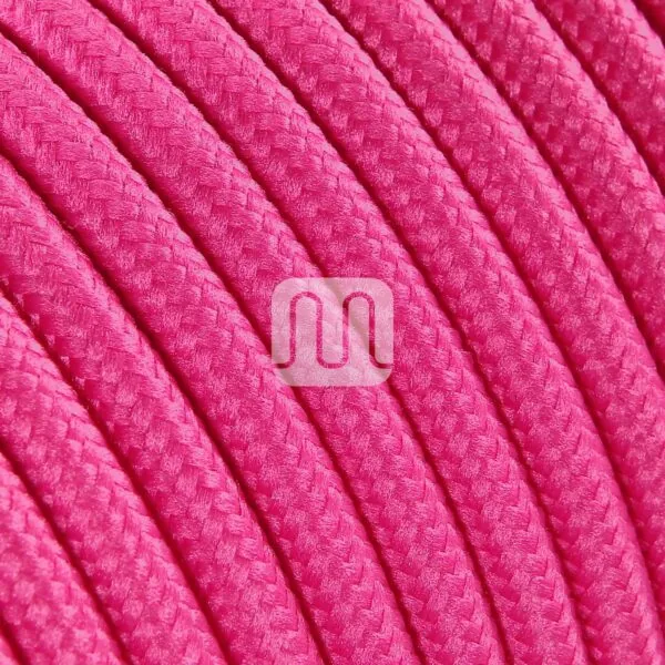 Fuchsia lampeledning – rund stoffledning inkl. jord