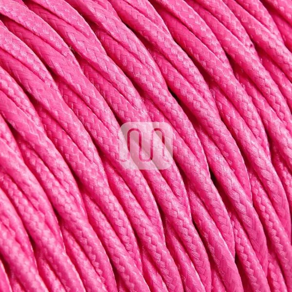 Fuchsia Stoffledning | Tvinnet | 3x0.75mm2 (2 + jord)