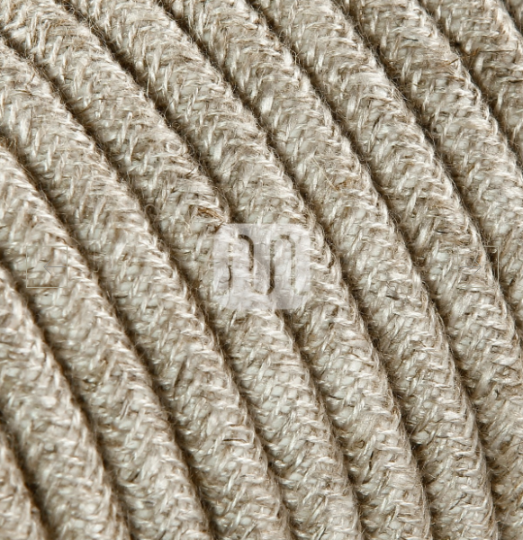 Lin Beige lampeledning – rund stoffledning inkl. jord