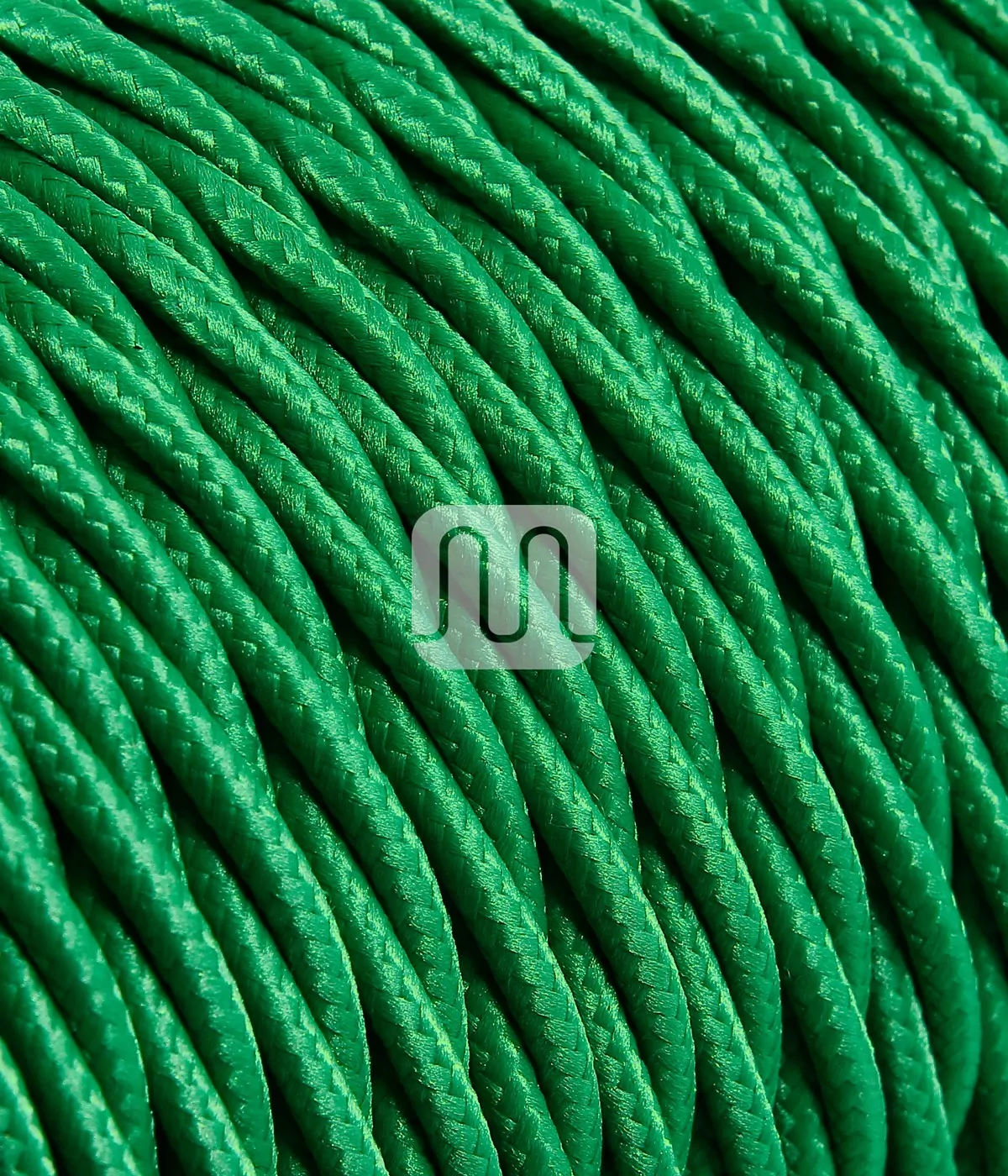 Grønn Stoffledning | Tvinnet | 3x0.75mm2 (2 + jord) - Bilde 2