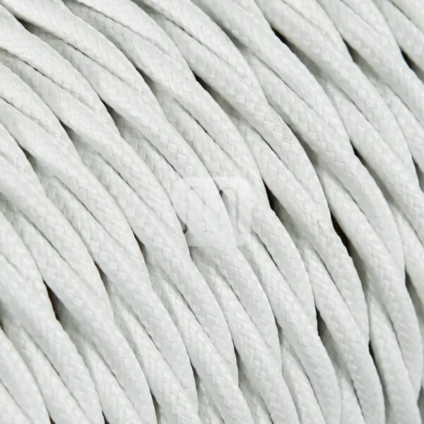 Hvit Stoffledning | Tvinnet | 3x0.75mm2 (2 + jord)