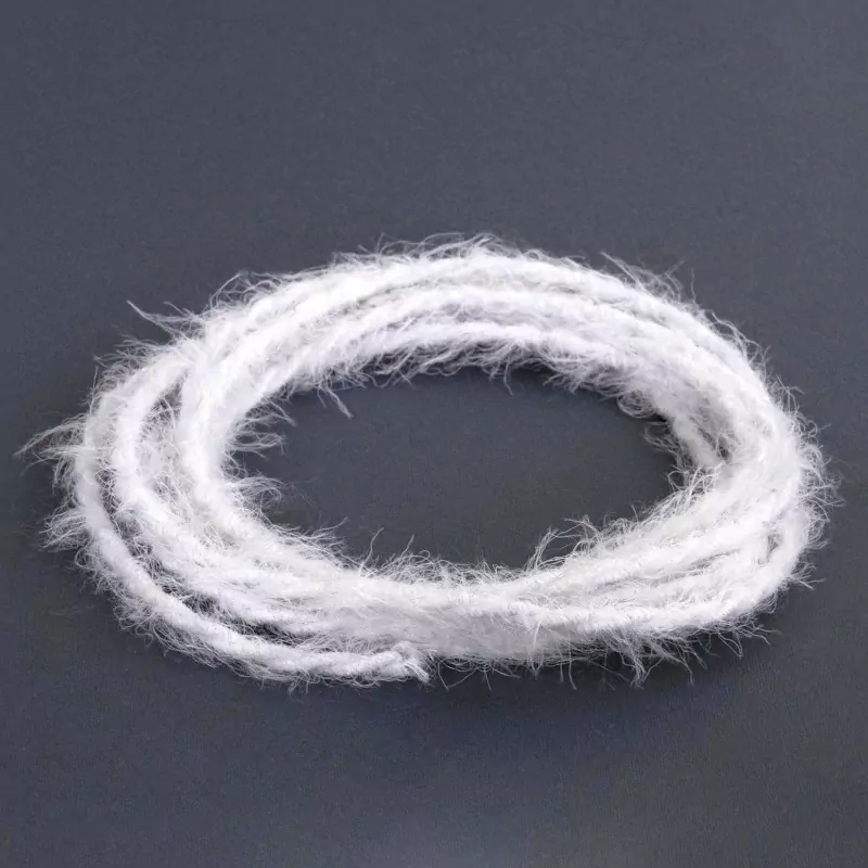 Hvit Fluffy Stoffledning | Tvinnet | 3x0.75mm2 (2 + jord) - Bilde 2