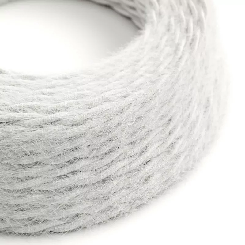 Hvit Fluffy Stoffledning | Tvinnet | 3x0.75mm2 (2 + jord) - Bilde 7