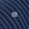 Jeans grov lampeledning – rund stoffledning inkl. jord