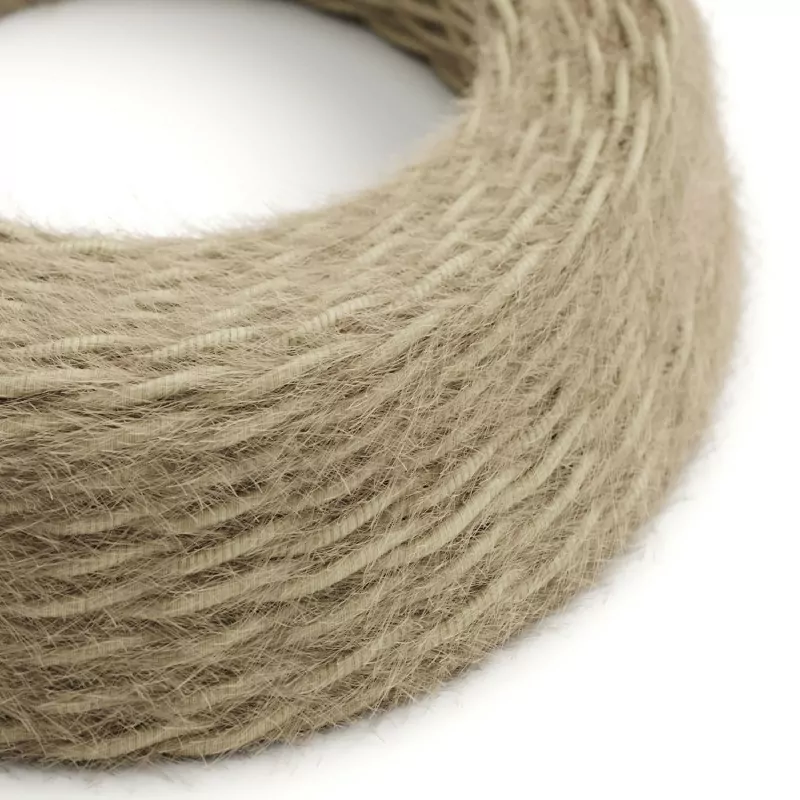 Khaki Fluffy Stoffledning | Tvinnet | 3x0.75mm2 (2 + jord) - Bilde 8