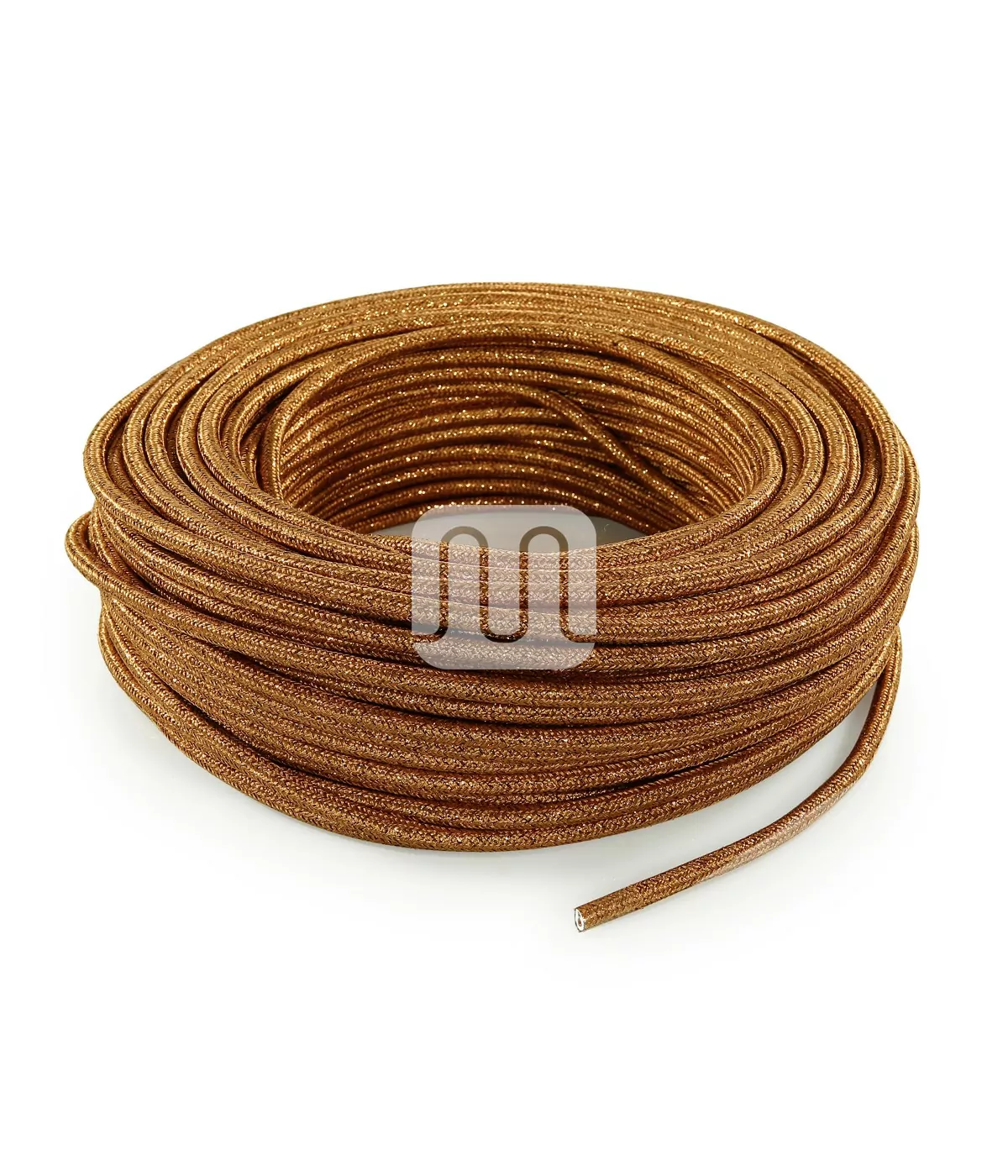 Metallic Kobber lampeledning – rund stoffledning inkl. jord - Bilde 2