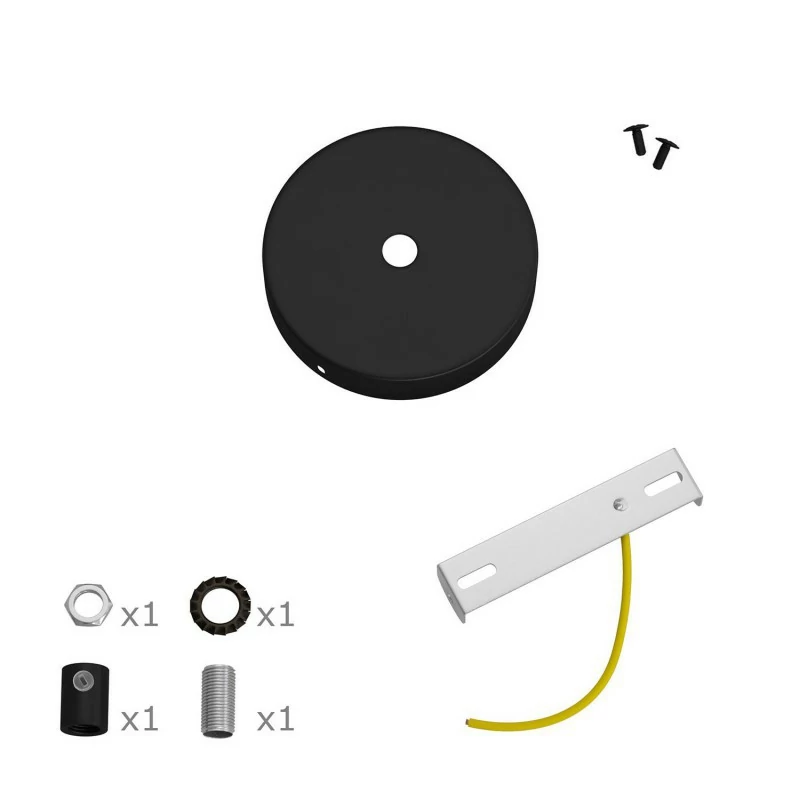 Lampekopp/Baldakin Rund Mini (Ø83) – Svart - Bilde 2