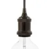 Rustikk Vintage Lampeholder E27 – Sort Chrome