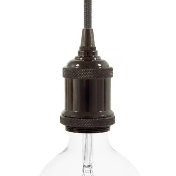 Rustikk Vintage Lampeholder E27 – Sort Chrome