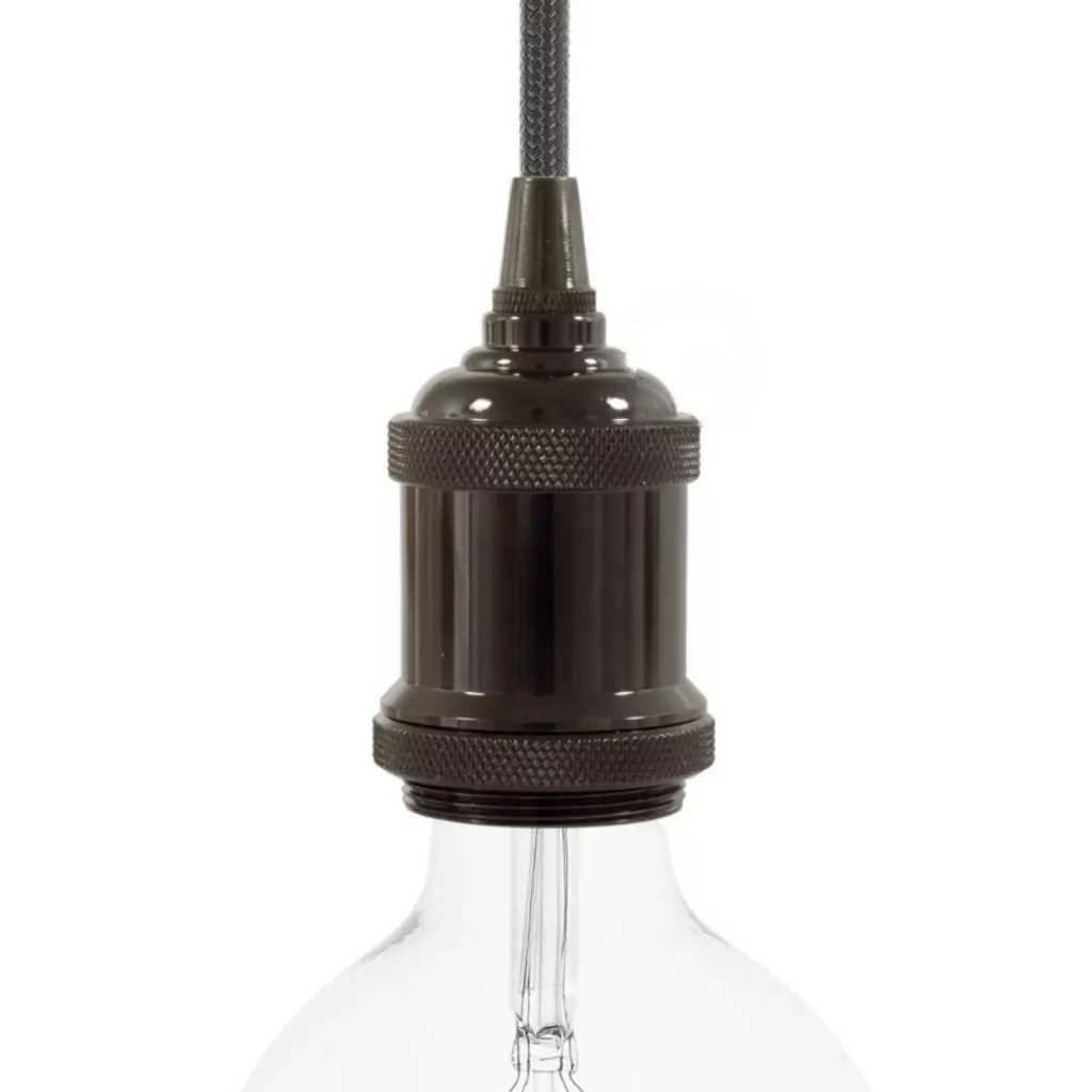 Rustikk Vintage Lampeholder E27 – Sort Chrome