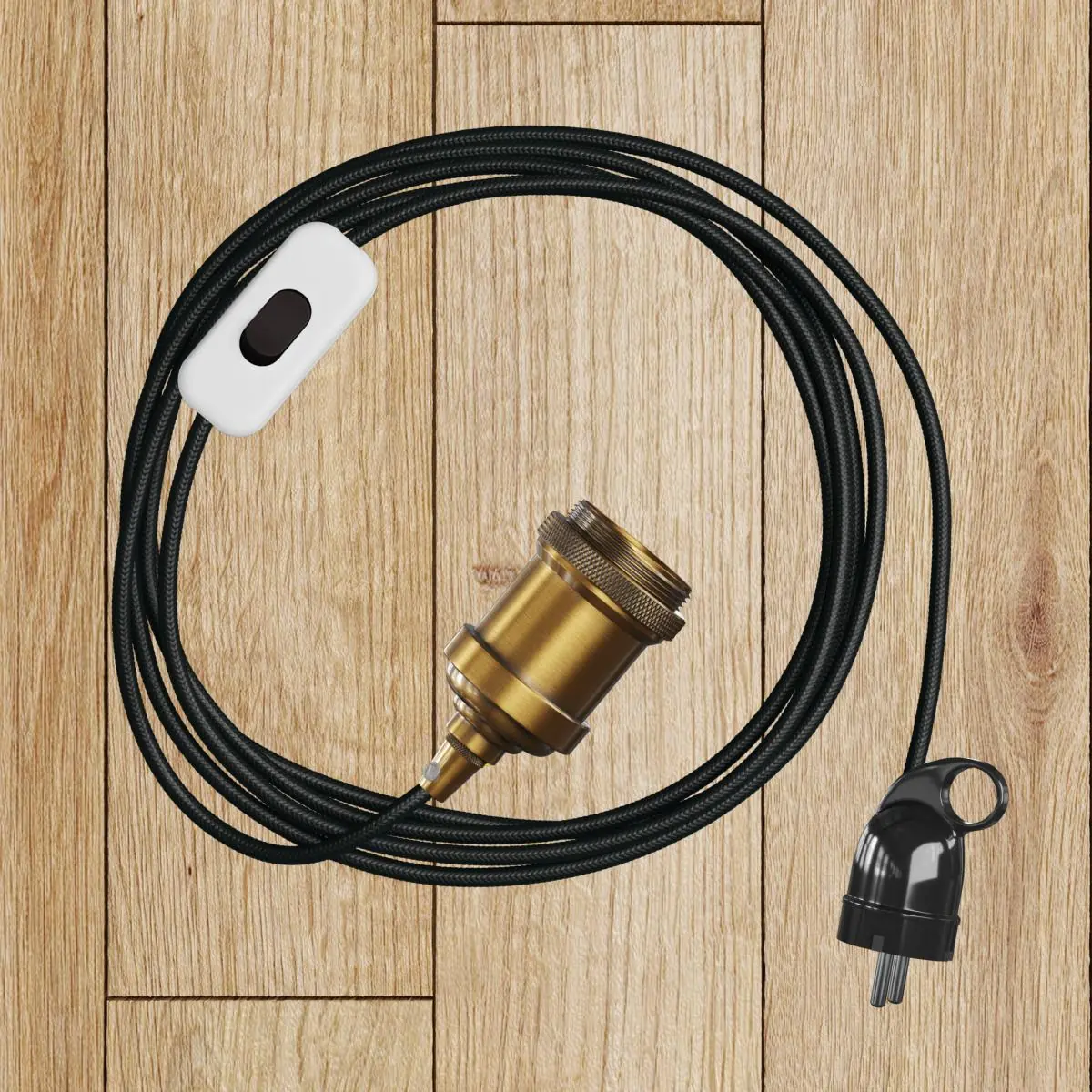 Rustikk Vintage Lampeholder E27 – Messing - Bilde 3
