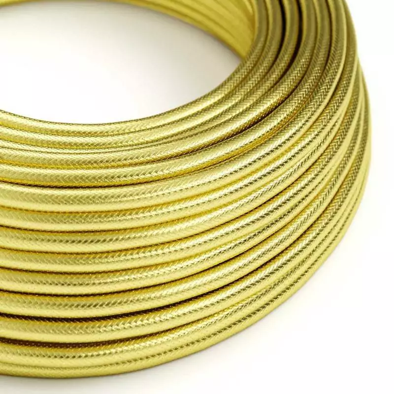 Messing Metallkappe Stoffledning | Rund | 3x0.75mm2 (2 + jord) - Bilde 3