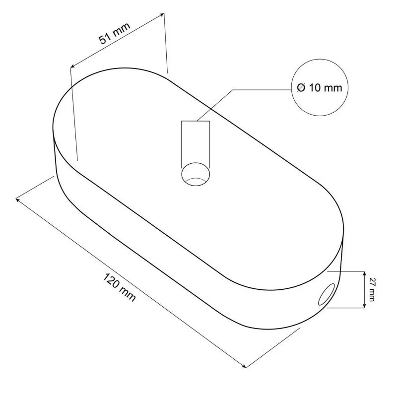 Oval Ø120 takkopp og lampekopp av tre til lampe - Bilde 2