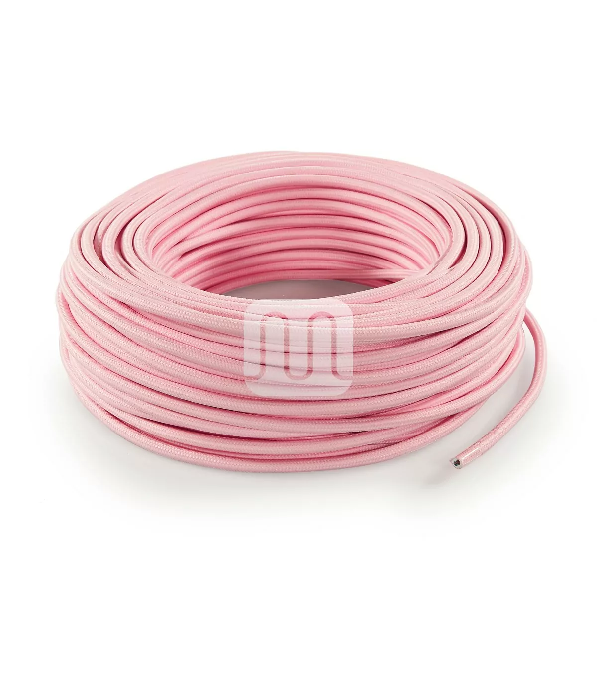 Rosa lampeledning – rund stoffledning inkl. jord - Bilde 2
