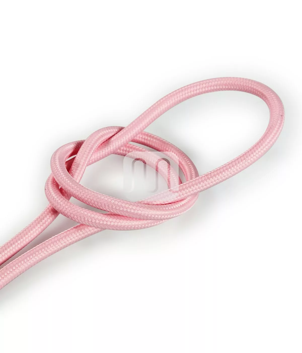 Rosa lampeledning – rund stoffledning inkl. jord - Bilde 3
