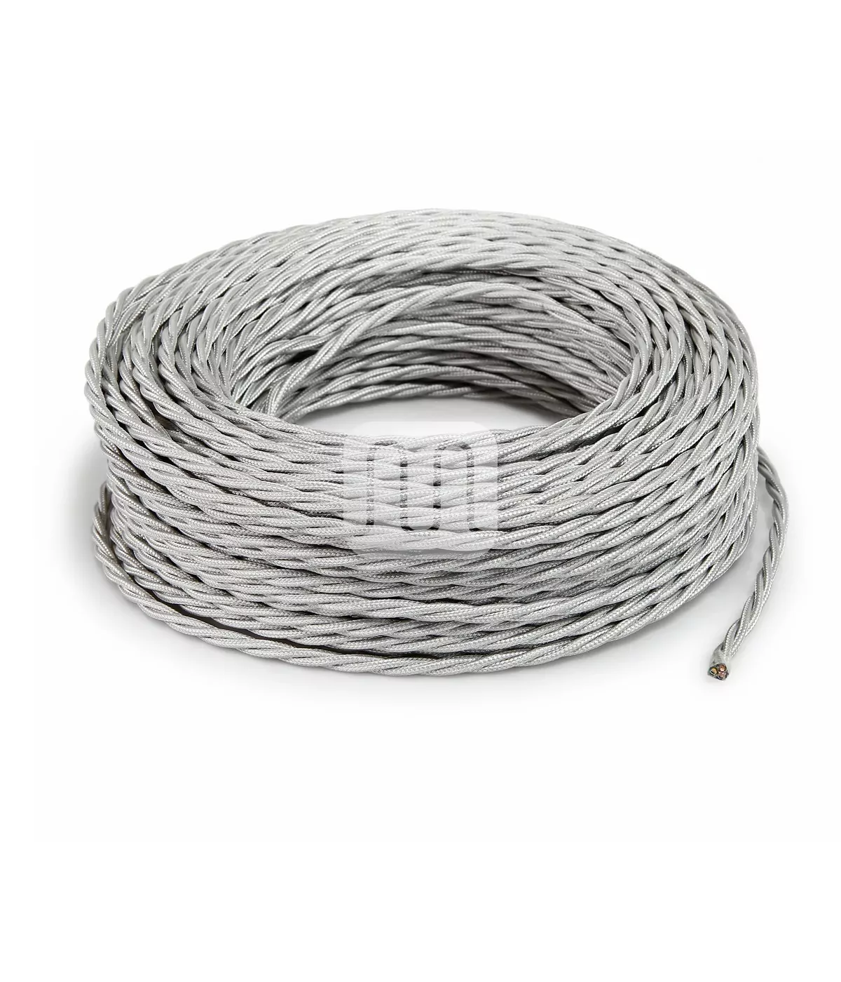 Sølv Stoffledning | Tvinnet | 3x0.75mm2 (2 + jord) - Bilde 2