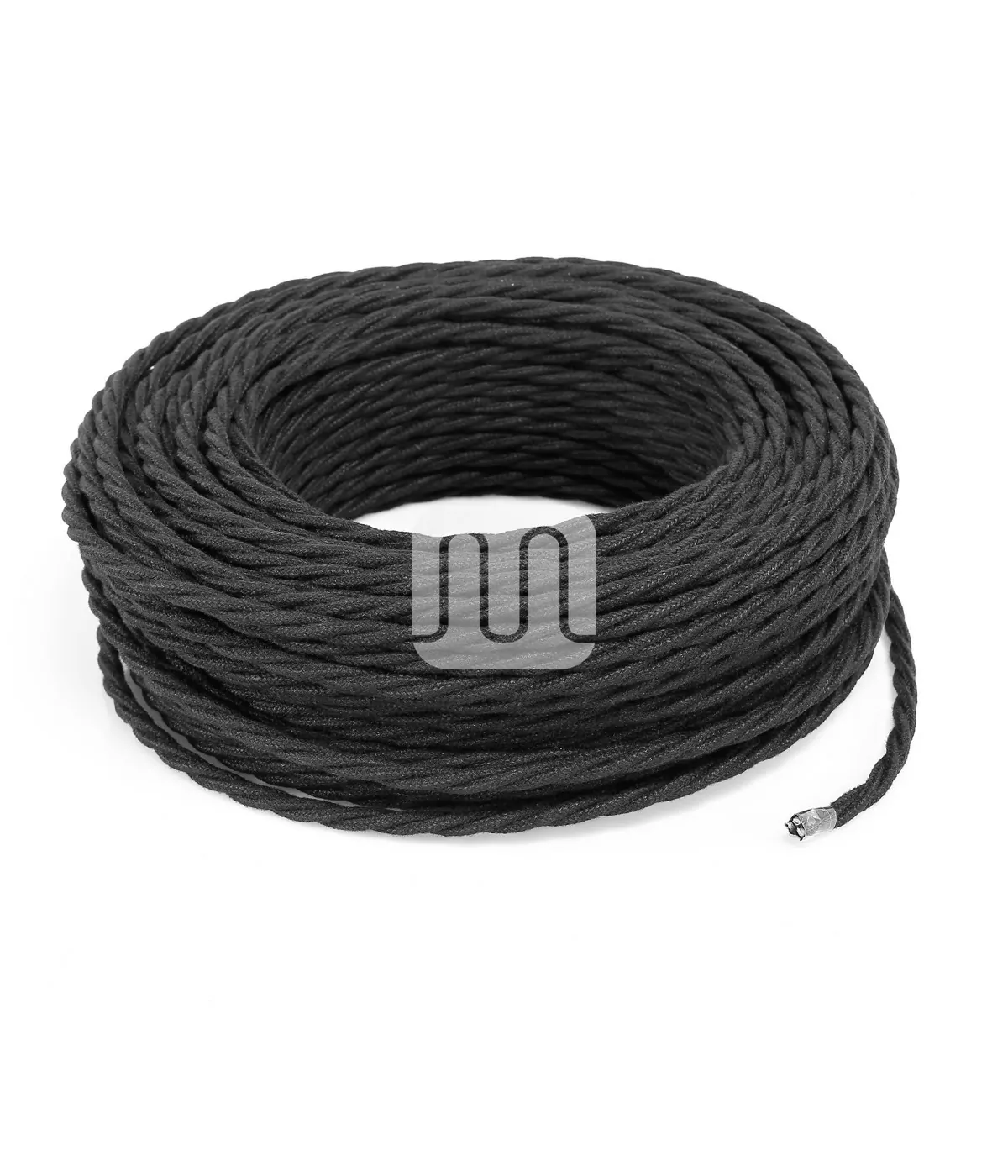 Svart Grov Stoffledning | Tvinnet | 3x0.75mm2 (2 + jord) - Bilde 3