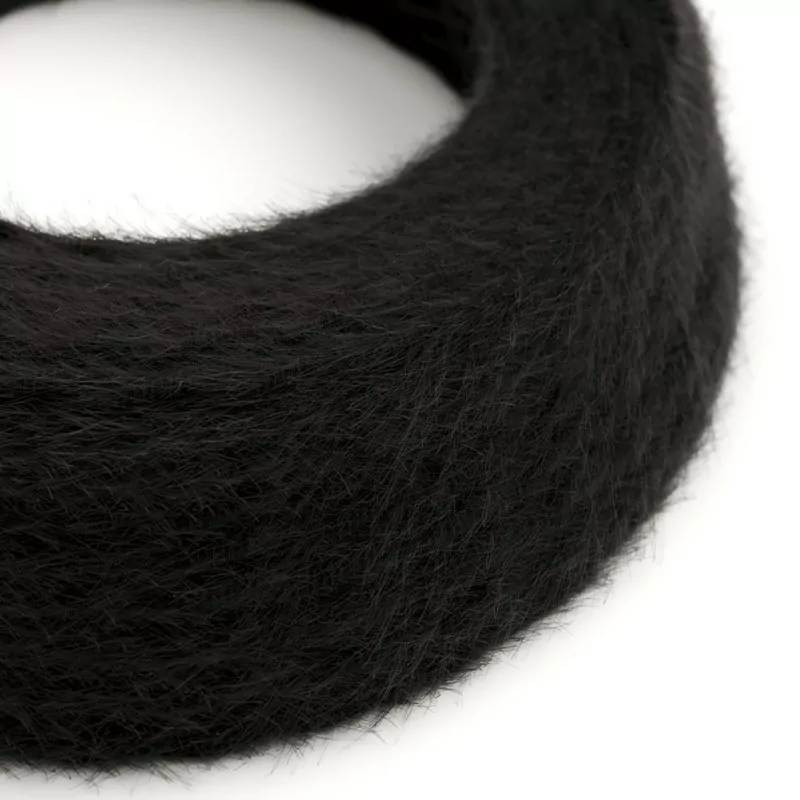 Svart Fluffy Stoffledning | Tvinnet | 3x0.75mm2 (2 + jord) - Bilde 8