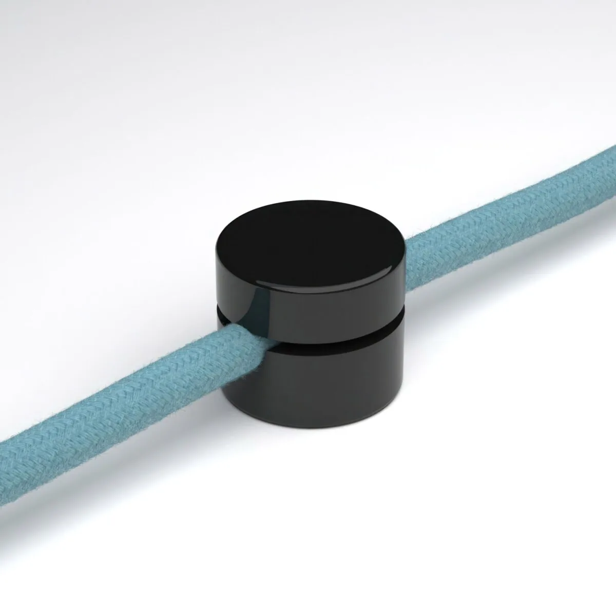 Sort Kabelklemme / leder – Til vegg / tak. Festemateriell til å stramme opp stoffledning - Bilde 9