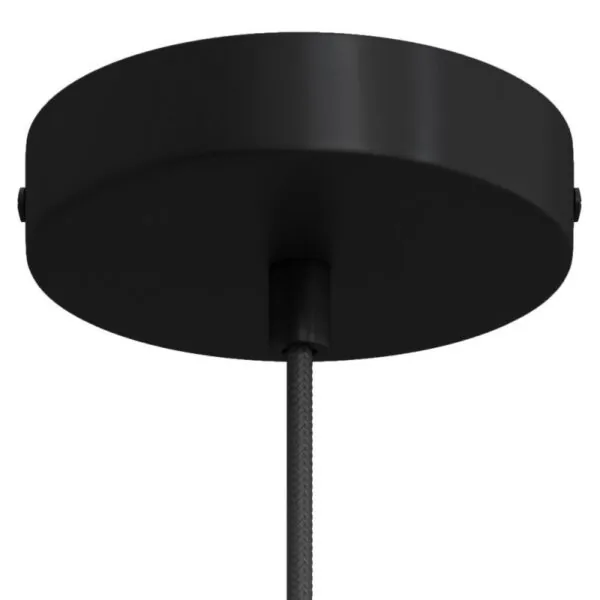 Lampekopp/Baldakin Rund (Ø120) – Svart