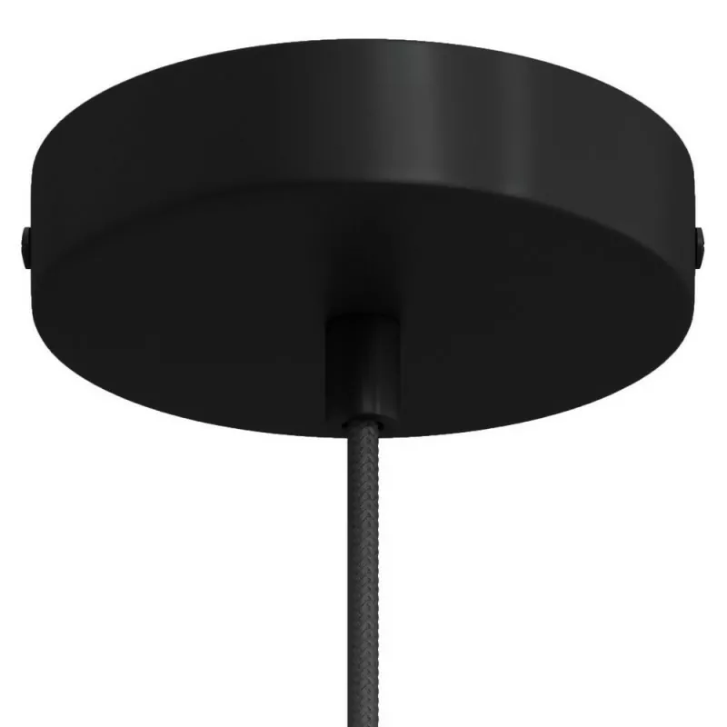 Lampekopp/Baldakin Rund (Ø120) – Svart