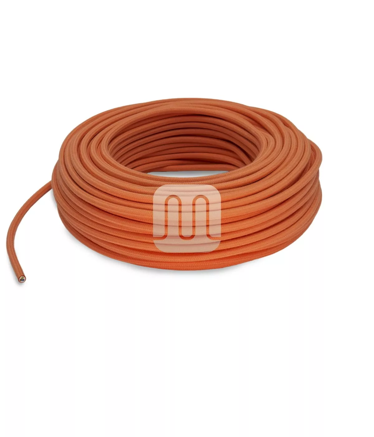 Tangerine lampeledning – rund stoffledning inkl. jord - Bilde 3