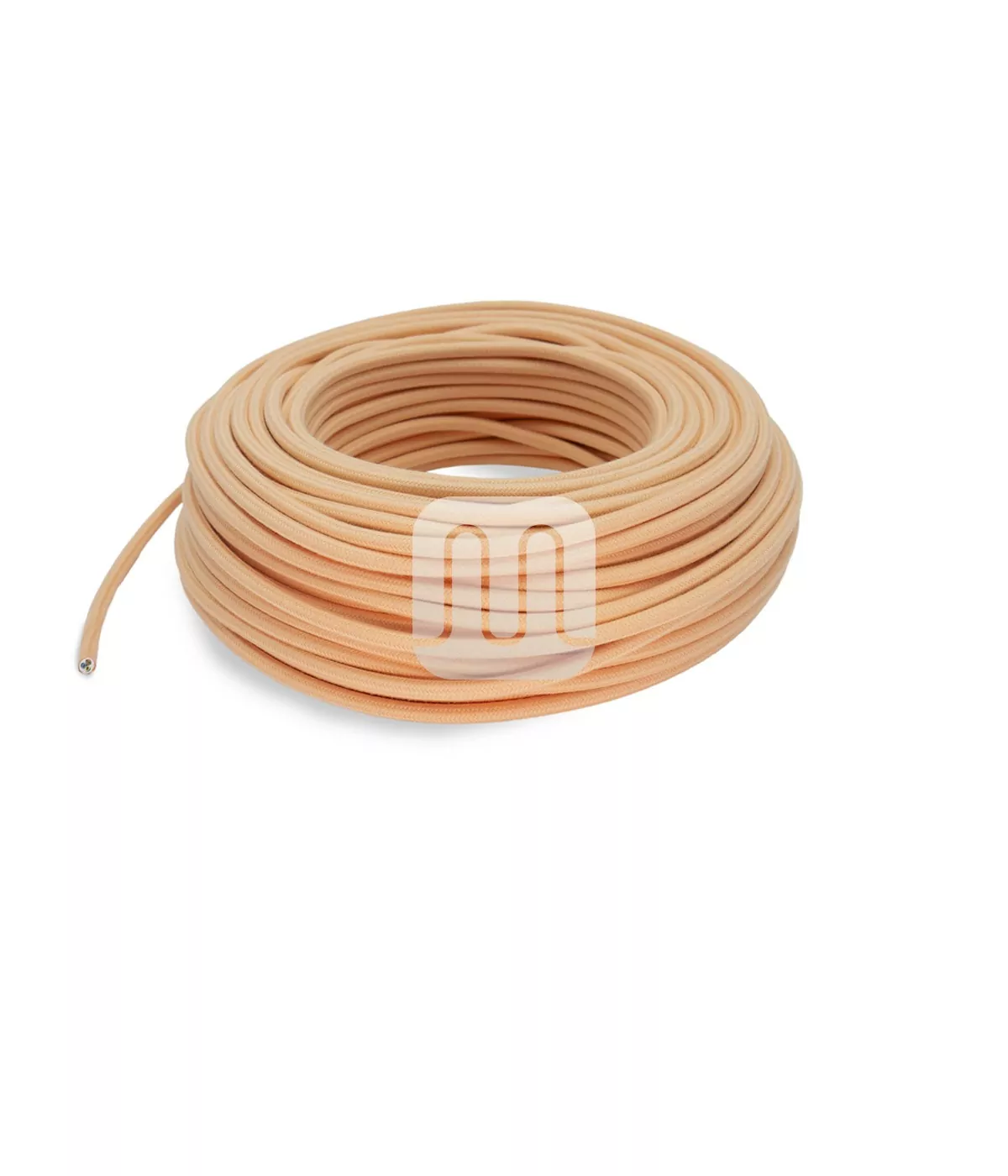 Tea Pastell Oransje lampeledning – rund stoffledning inkl. jord - Bilde 2
