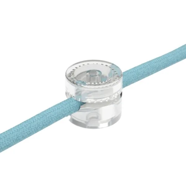 Transparent Kabelklemme / leder – Til vegg / tak. Festemateriell til å stramme opp stoffledning