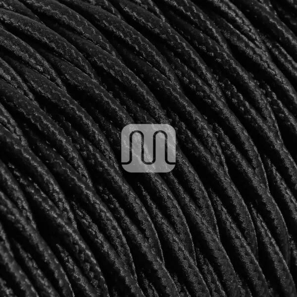 Svart Stoffledning | Tvinnet | 2x0.75mm2 (uten jord)